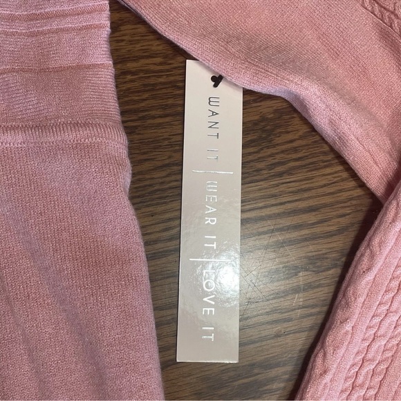 Crave Fame Sweater Sizes L & XL Junior Pink Soft Cable Knit Ribbed Stretchy New - Picture 11 of 13